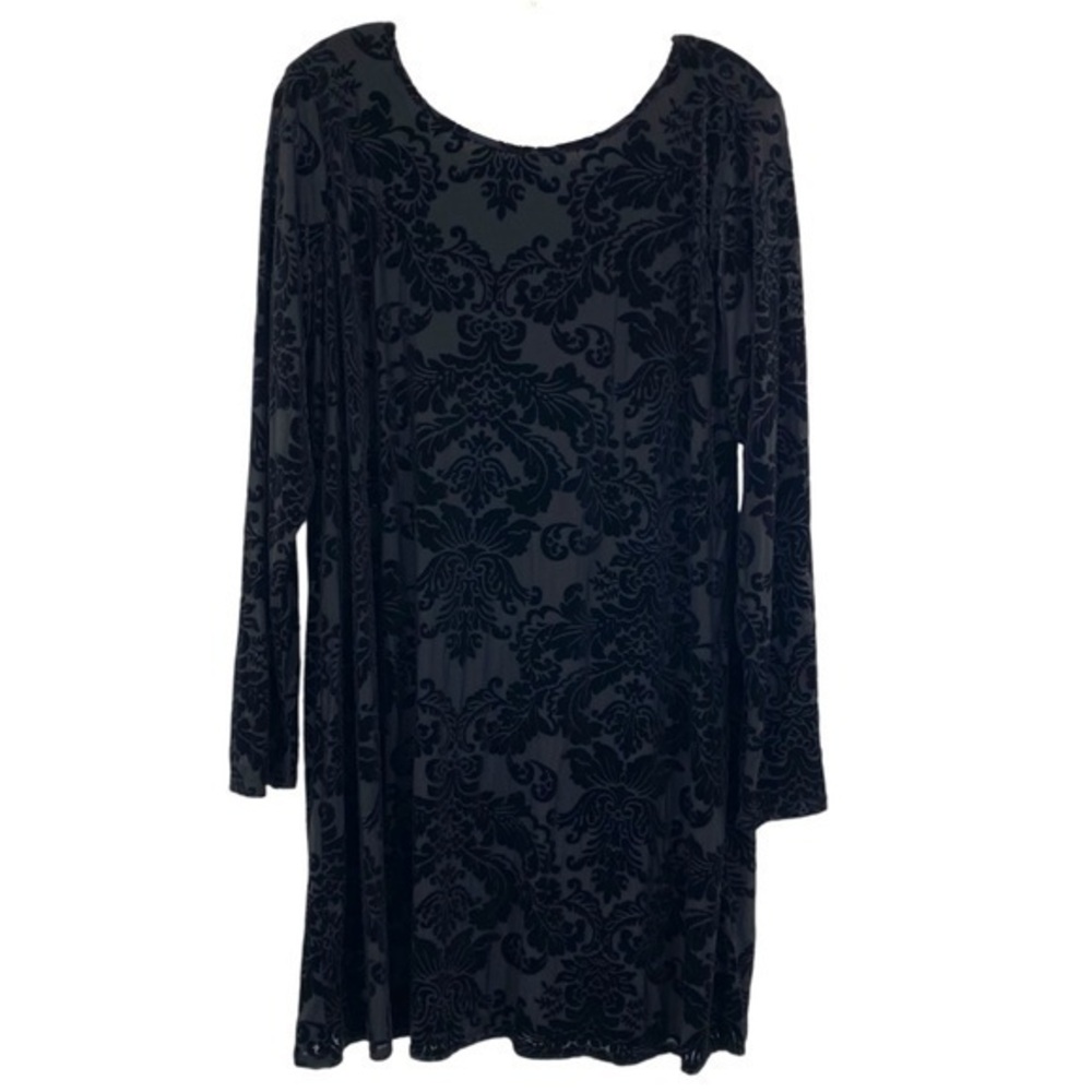 Uncle Frank Anthropologie Black Velvet Long Sleeve Cocktail Holiday Party Dress